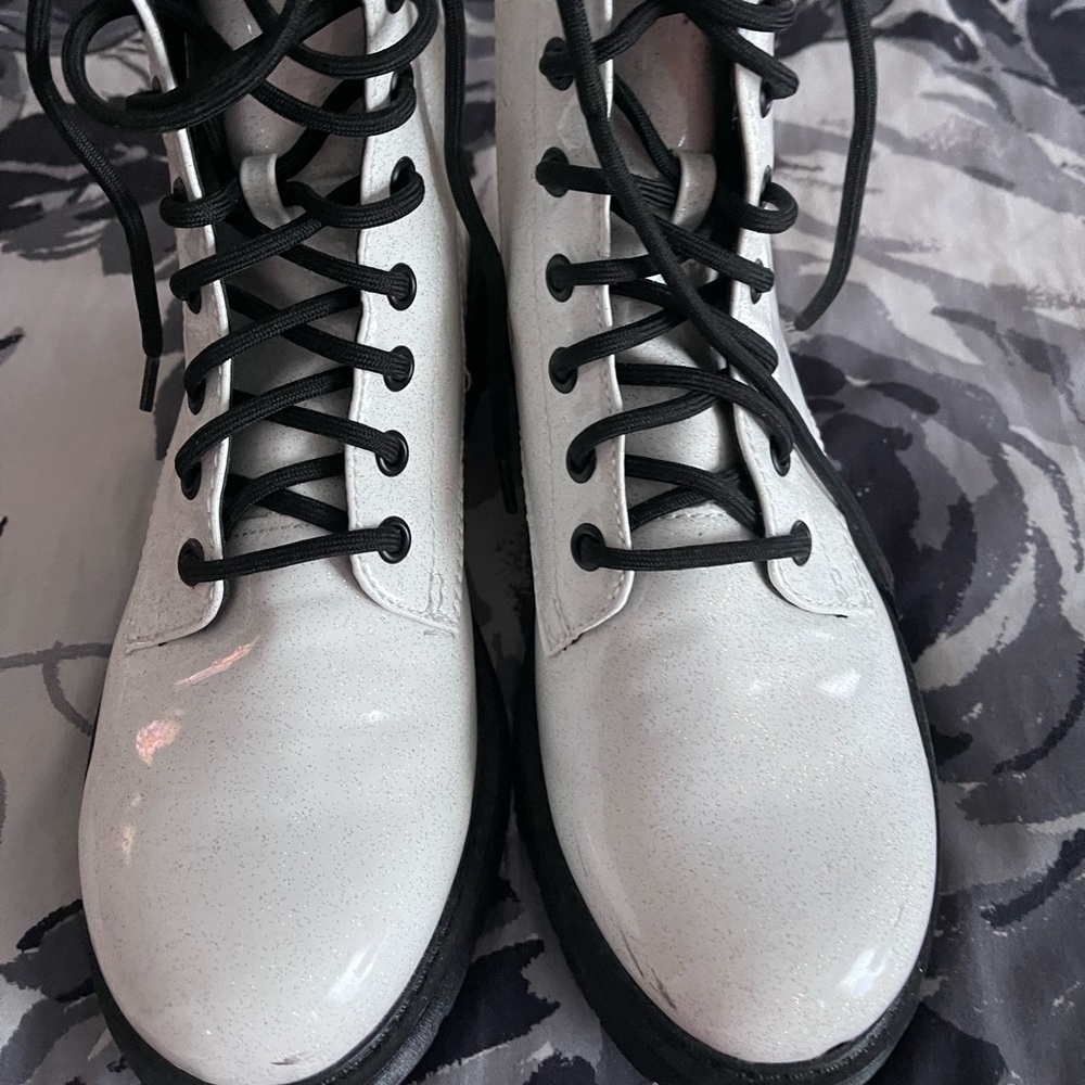 White combat boots